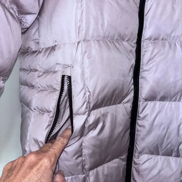 The North Face Women's Puffer Metropolis Parka Down Coat Lavender Lg Hood - Picture 4 of 11